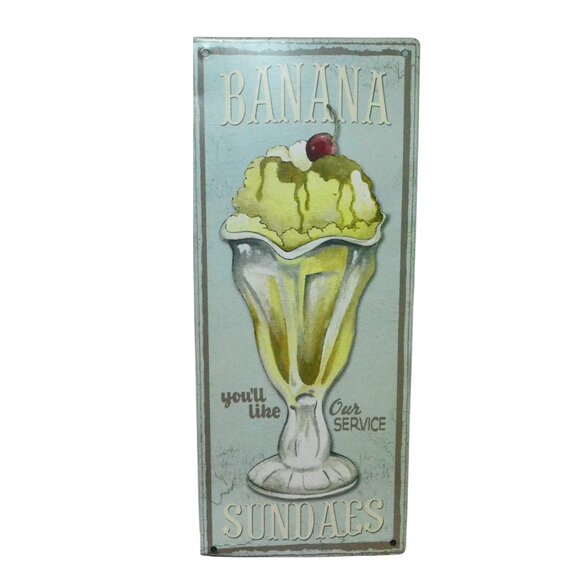 Tin Vintage Look Ice Cream Signs Kitchen Dining Decor Country Farmhouse - Picture 7 of 7